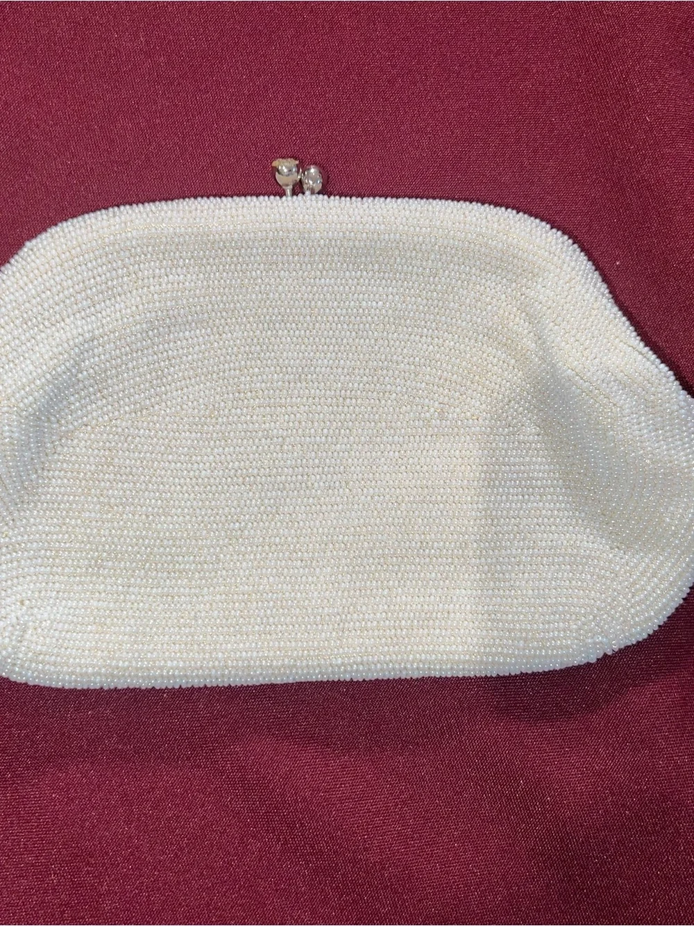 Vintage Ivory Beaded Evening Clutch,made in japan